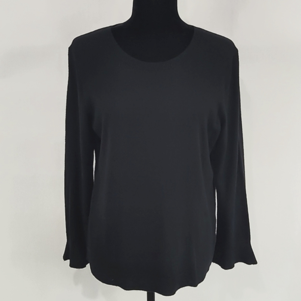 Talbots Petites Ruffle Sleeve Wool Blend Sweater